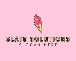 Melting Ice Cream Cone  logo design