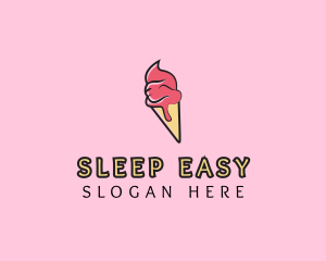 Melting Ice Cream Cone  logo design