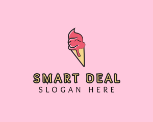 Melting Ice Cream Cone  logo design