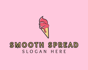 Melting Ice Cream Cone  logo design