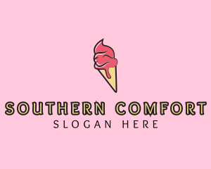 Melting Ice Cream Cone  logo design