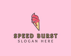 Melting Ice Cream Cone  logo design