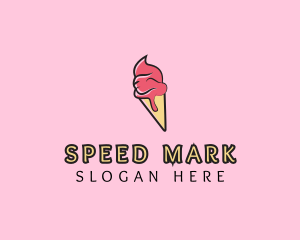 Melting Ice Cream Cone  logo design