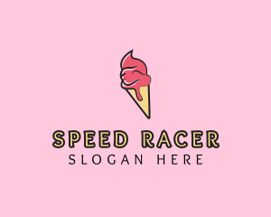 Melting Ice Cream Cone  logo design