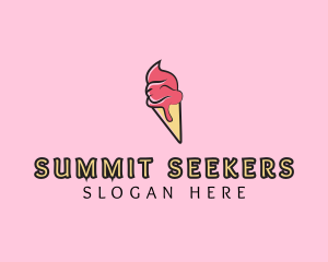 Melting Ice Cream Cone  logo design