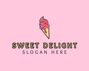 Sherbet - Melting Ice Cream Cone logo design