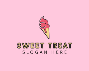 Sundae - Melting Ice Cream Cone logo design