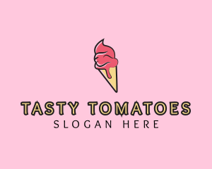 Melting Ice Cream Cone  logo design