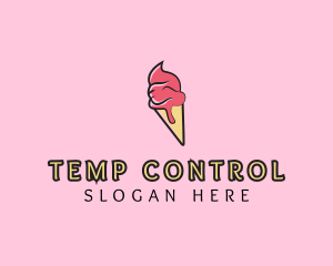 Melting Ice Cream Cone  logo design