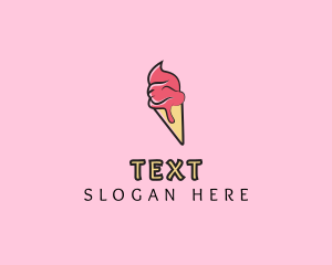 Melting Ice Cream Cone  logo design