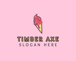 Melting Ice Cream Cone  logo design