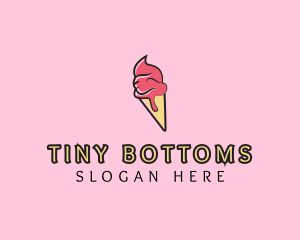 Melting Ice Cream Cone  logo design