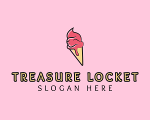 Melting Ice Cream Cone  logo design