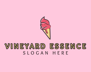 Melting Ice Cream Cone  logo design