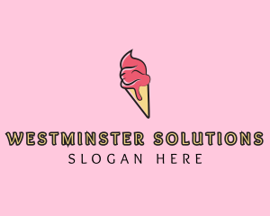 Melting Ice Cream Cone  logo design