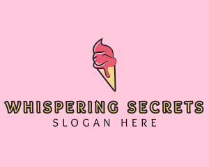 Melting Ice Cream Cone  logo design