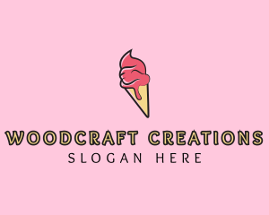 Melting Ice Cream Cone  logo design