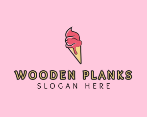 Melting Ice Cream Cone  logo design