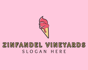 Melting Ice Cream Cone  logo design