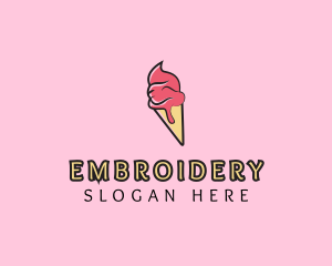 Melting Ice Cream Cone  logo design