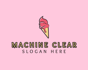 Ice Cream - Melting Ice Cream Cone logo design