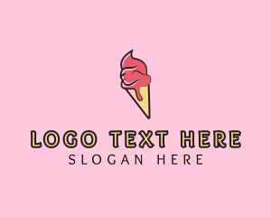 Melting Ice Cream Cone  Logo