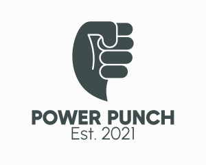 Punch - Gray Fist Messaging logo design