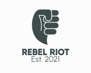 Protest - Gray Fist Messaging logo design