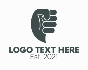 Boxing - Gray Fist Messaging logo design