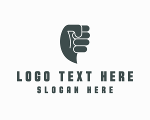 Hand - Gray Fist Messaging logo design