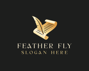 Legal Scroll Feather Quill logo design