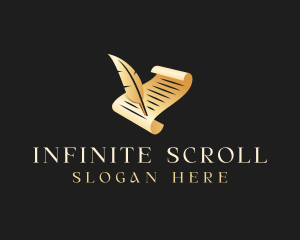 Scroll - Legal Scroll Feather Quill logo design