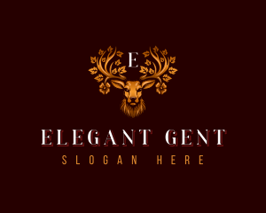 Elegant Floral Deer logo design