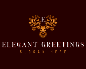 Elegant Floral Deer logo design