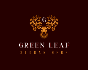 Elegant Floral Deer logo design