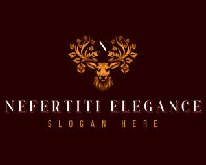 Elegant Floral Deer logo design