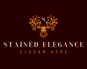 Elegant Floral Deer logo design