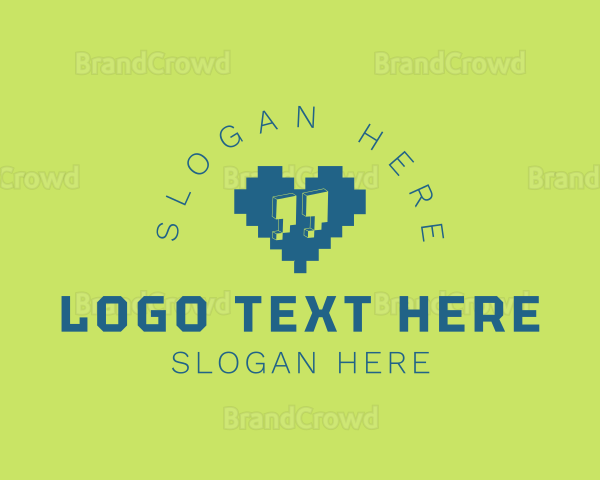 Pixel Heart Quote Logo