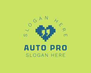Esports - Pixel Heart Quote logo design