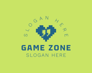 Pixel Heart Quote logo design