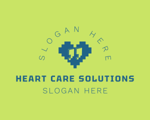 Pixel Heart Quote logo design