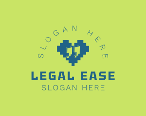 Programmer - Pixel Heart Quote logo design