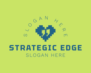 Programmer - Pixel Heart Quote logo design