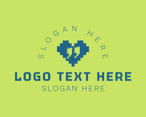 Quote - Pixel Heart Quote logo design