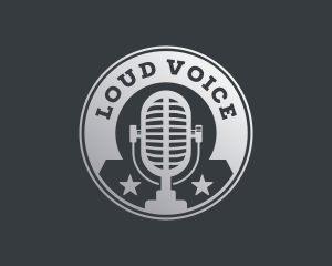 Microphone Broadcast Podcaster logo design