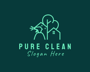 Residential House Cleaning Sprayer logo design