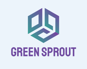 Purple Green Cube logo design