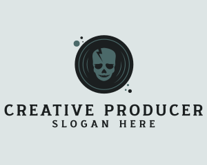 Producer - Skull Music Vinyl Disc logo design