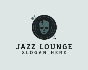 Jazz - Skull Music Vinyl Disc logo design