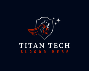 Titan - Gladiator Woman Warrior logo design